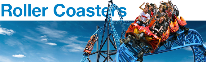 Roller Coasters like Launched Coaster, Suspended Coaster, Water Coaster, Family Coaster, Multidimensional Coaster and Single Rail Coaster